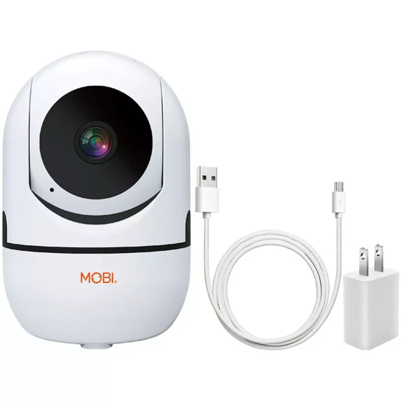 MOBI - Cam HDX Smart HD Pan & Tilt Wi-Fi Baby Monitoring Camera with 2-way Audio and Powerful Night Vision - White