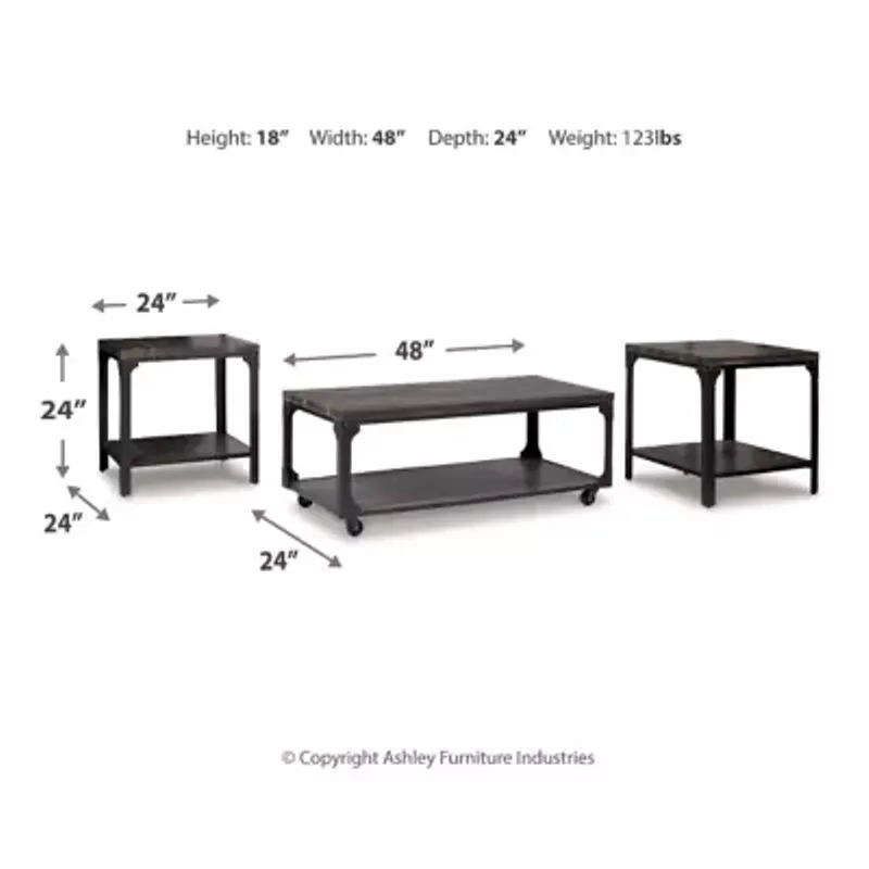 Brown/Black Jandoree Occasional Table Set (3/CN)