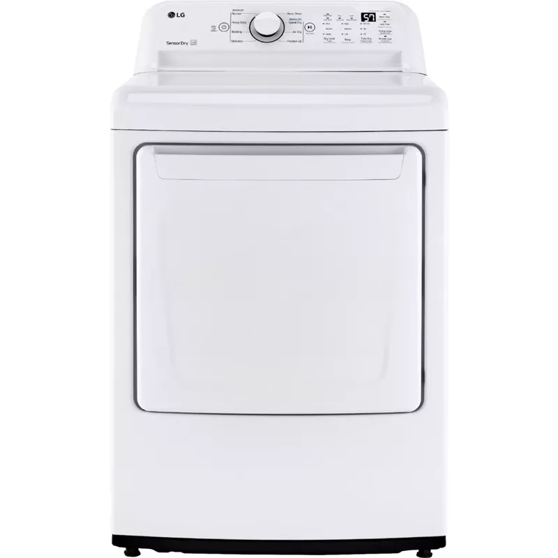 LG - 7.3 cu ft Electric Dryer with Sensor Dry - White