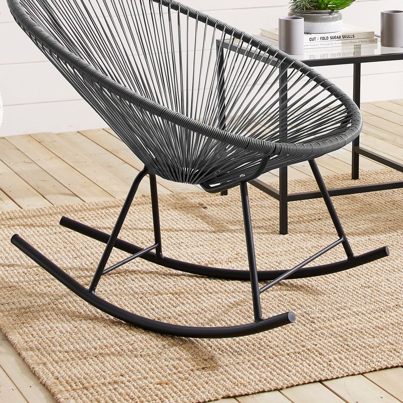 Corvus Sarcelles Modern Wicker Patio Rocking Chairs (Set of 2) - Detail 2