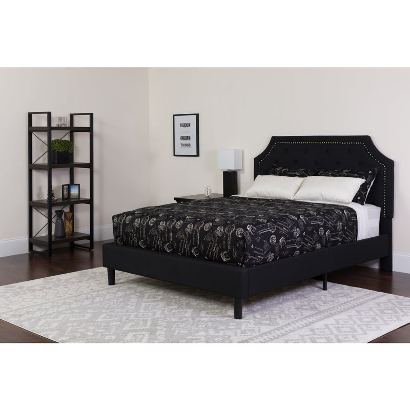 Twin Size Arched Tufted Upholstered Platform Bed - Black