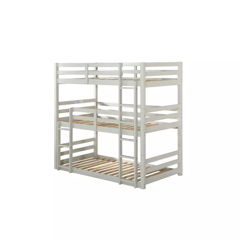 ACME Ronnie Triple Twin Bunk Bed, Light Gray
