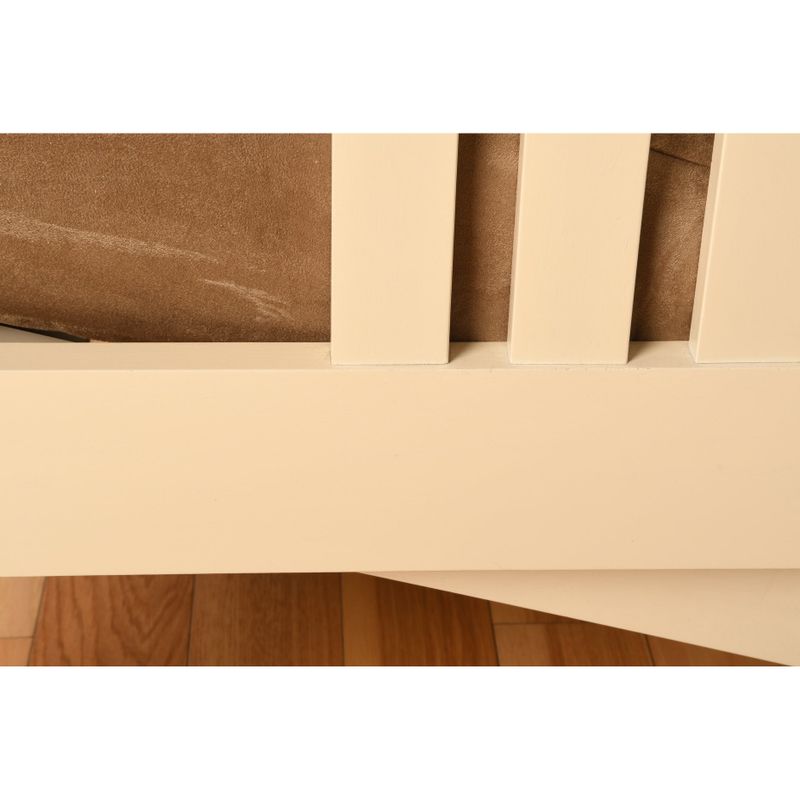 Porch & Den Kern Antique White Wood Futon Frame with Innerspring Mattress - Suede Black