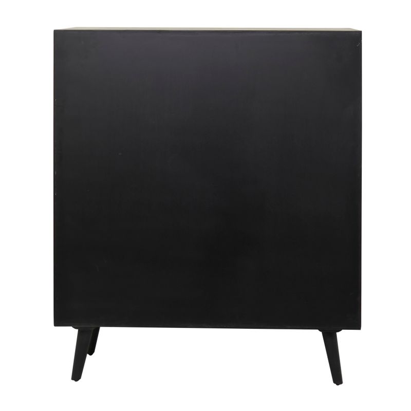 Black Wood Bohemian Cabinet - Black/Gold - No Drawers