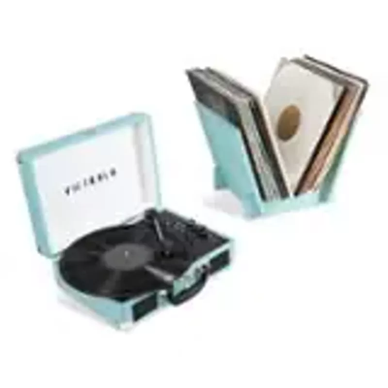 Victrola - Journey+ Bluetooth Suitcase Record Player with Matching Record Stand - Teal