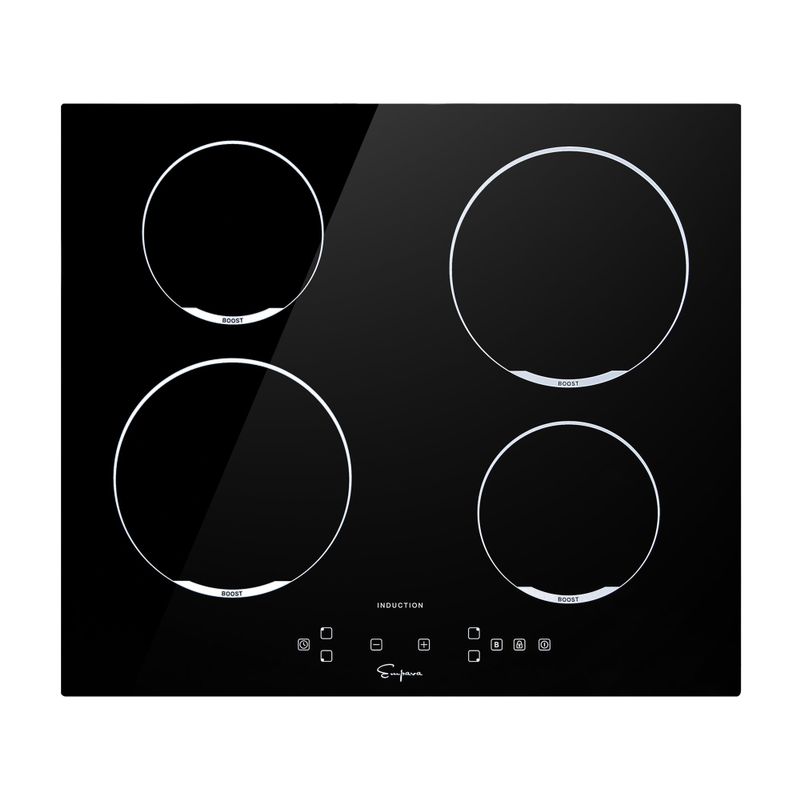 2 Piece Kitchen Appliances Packages Including 24" Induction Cooktop and 30" Under Cabinet Range Hood - Black
