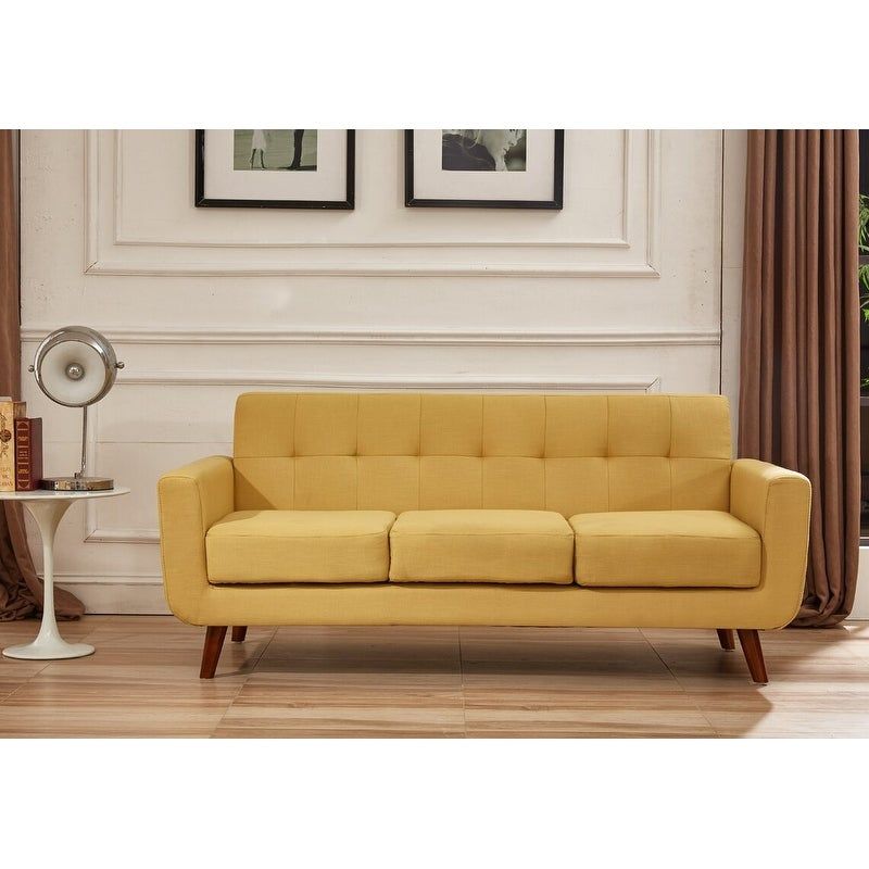 Grace Rainbeau Tufted Upholstered Living Room Sofa and Loveseat (Set of 2) - Taupe
