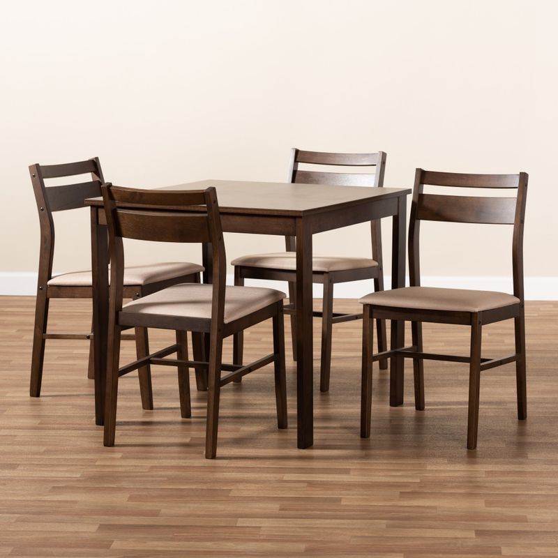 Contemporary Fabric 5-Piece Wood Dining Set - Grey