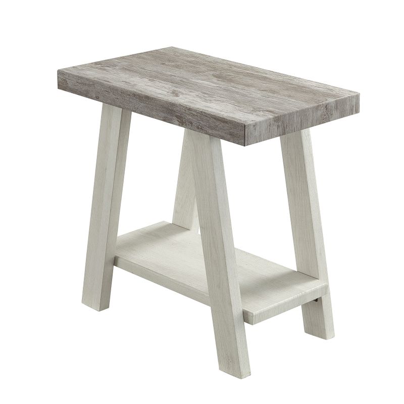 Roundhill Furniture Athens Contemporary Wood Shelf Side Table - White - Wood