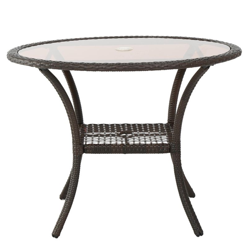 San Pico Outdoor Wicker Dining Table by Christopher Knight Home - Grey