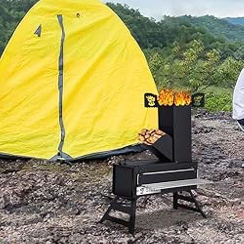 Gaomon Rocket Stove for Camping,Portable Camping Stove for Cooking Wood Burning,Collapsible Backpacking Wood Stove,Minute Man Rocket Camp...