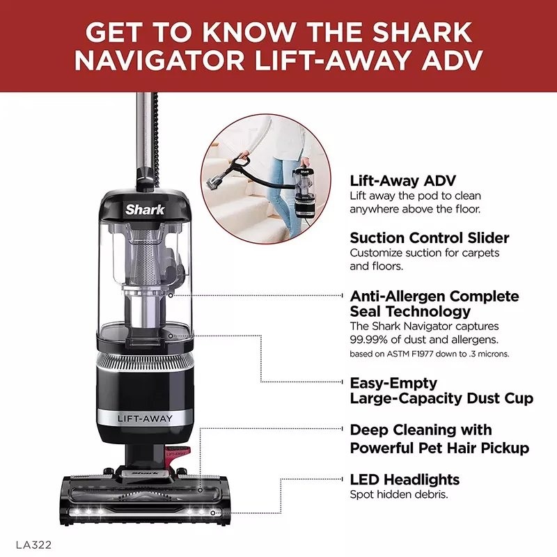Shark - Lift-Away ADV Upright Vacuum Cleaner