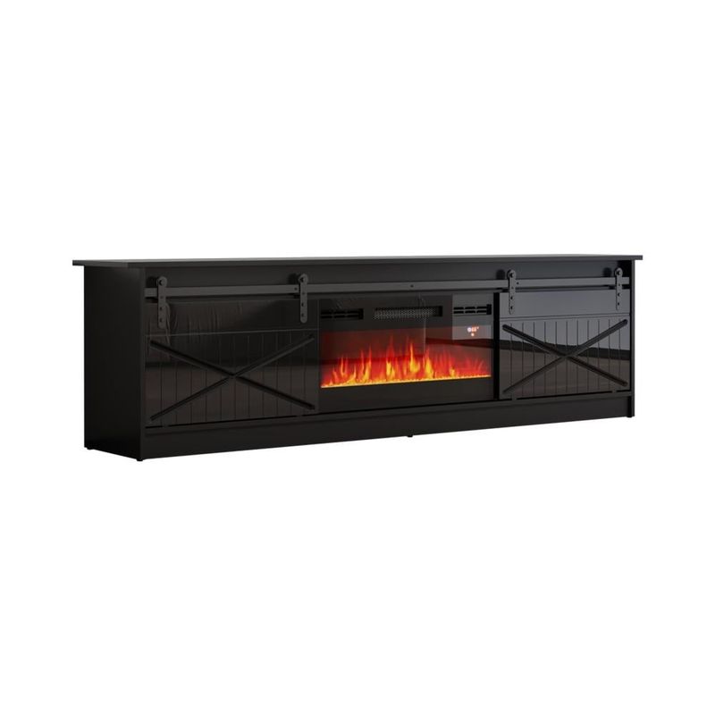Granero BL-EF Electric Fireplace 79" TV Stand - White