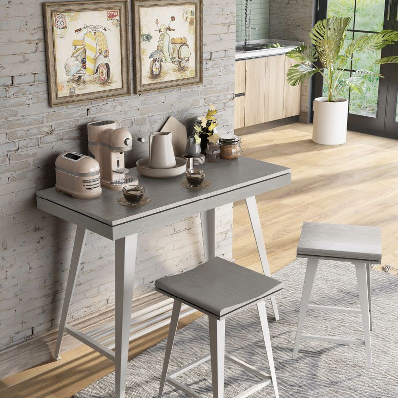 Furniture of America Kaylen 3-Piece Counter Height Table Set - Antique Grey