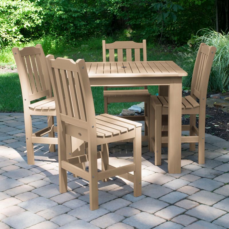 Highwood Lehigh 5-piece Square Counter-Height Dining Set - Woodland Brown