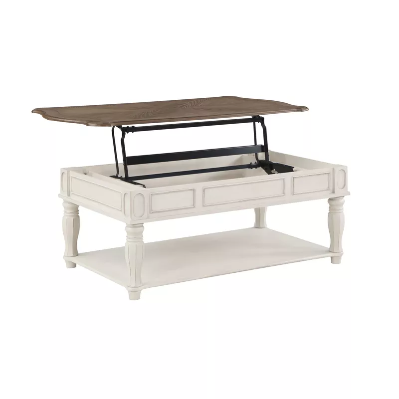 ACME Florian Coffee Table w/Lift Top, Oak & Antique White Finish