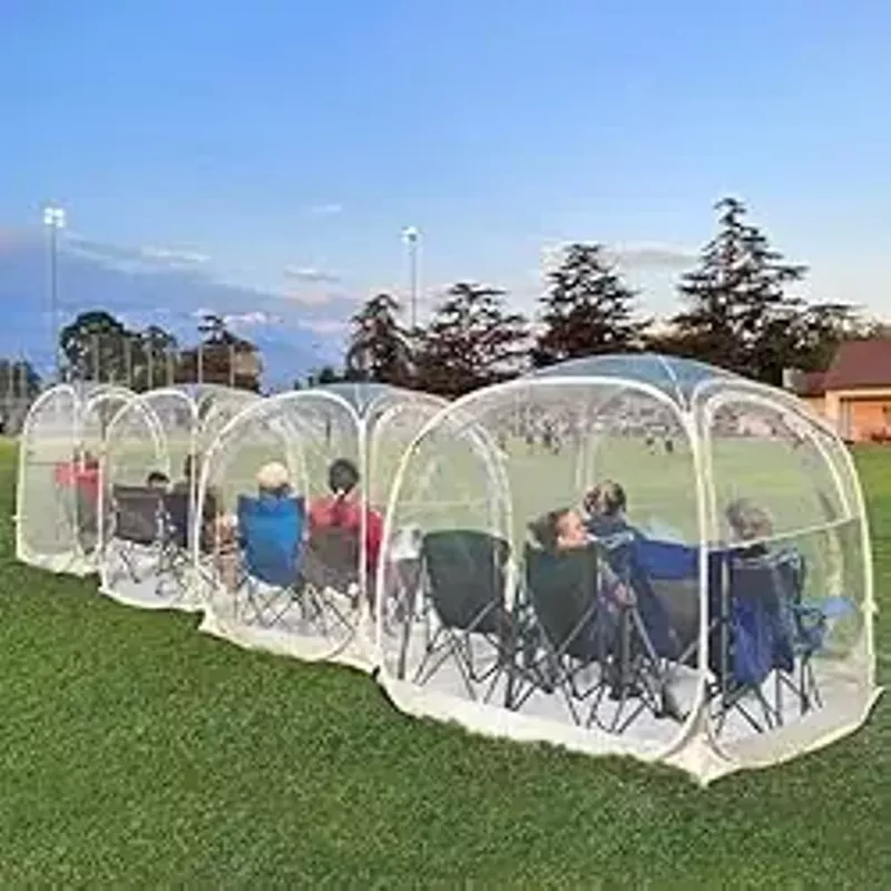 EighteenTek Pod All Weather Sports Tent with Sealed Floor - Instant Tent Shelter - Outdoor Bubble Tent - Rain Tent Camping Sun Shelter Pop Up Clear, Patent Pending for Sports Events Fishing Cheering