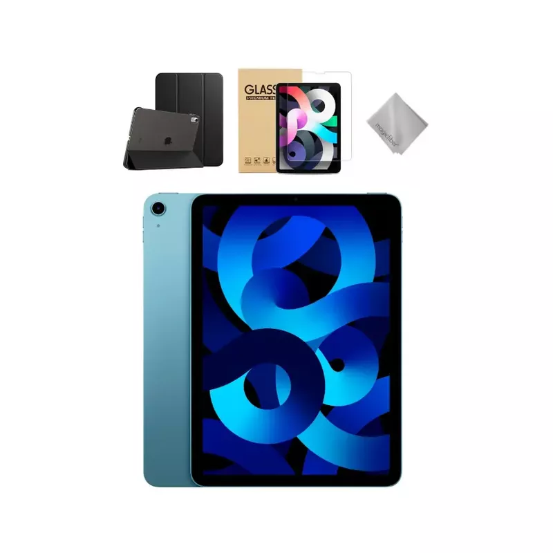 Apple - 10.9-Inch iPad Air - Latest Model - (5th Generation) with Wi-Fi - 64GB - Blue With Black Case Bundle