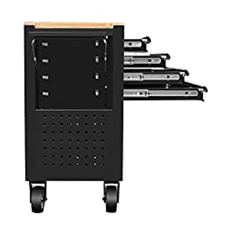 DNA MOTORING 30" W X 37" H X 18" D Large Capacity 4-Drawer Chest Rolling Tool Cart Locking Swivel Cabinet (TOOLS-00003) with Keys