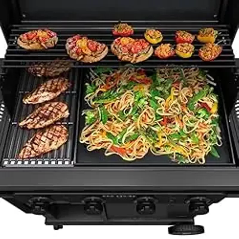 Char-Broil® Pro Series with Amplifire™ Infrared Technology 4-Burner Propane Gas Grill Cabinet with Side Burner, Black 463281024
