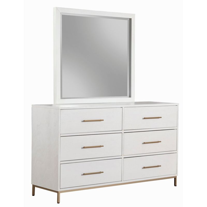 Alpine Furniture Madelyn Wood Dresser Mirror in White - White
