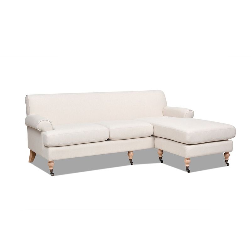 Alana  91" L-Shape Reversible Sectional Sofa - Light Beige Linen