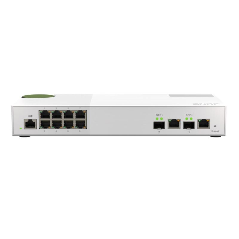 Qnap QSW-M2108-2C 10-Port Management Switch with 8x 10GbE SFP+/RJ45 Combo, 2x 10GbE SFP+ Ports and NBASE-T