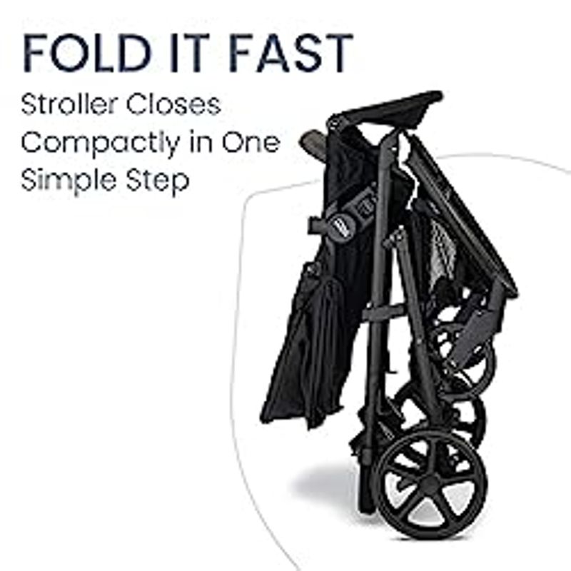 Britax Brook+ Modular Baby Stroller, Ultra-Lightweight Infant and Toddler Stroller with SafeWash Insert and 4 Ways to Stroll, Graphite Onyx