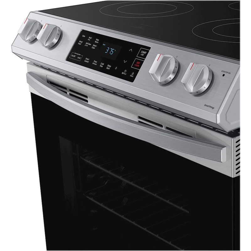 Alt View Zoom 12. Samsung - 6.3 cu. ft. Front Control Slide-In Electric Range with Wi-Fi, Fingerprint Resistant - Stainless steel
