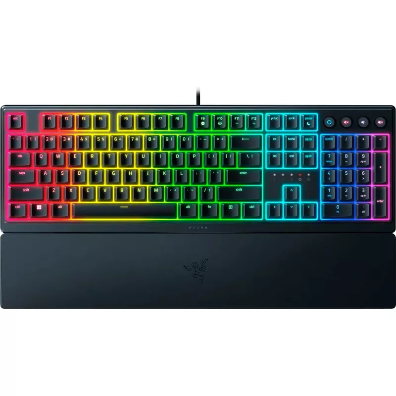 Razer - Ornata V3 Full-Size Wired Mecha-Membrane Gaming Keyboard with Chroma RGB Backlighting - Black