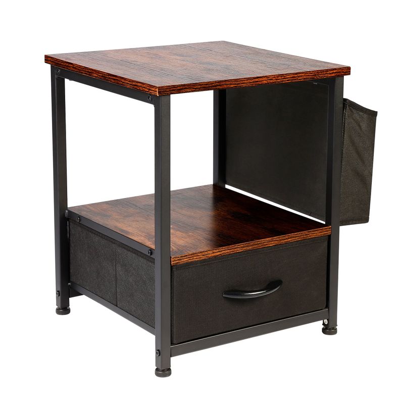 Classical Bedside table with very large storage space - Brown - 1-drawer