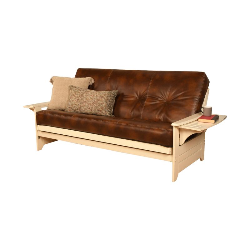 Copper Grove Dixie Futon Frame in Antique White Wood with Innerspring Mattress - Peter's Cabin