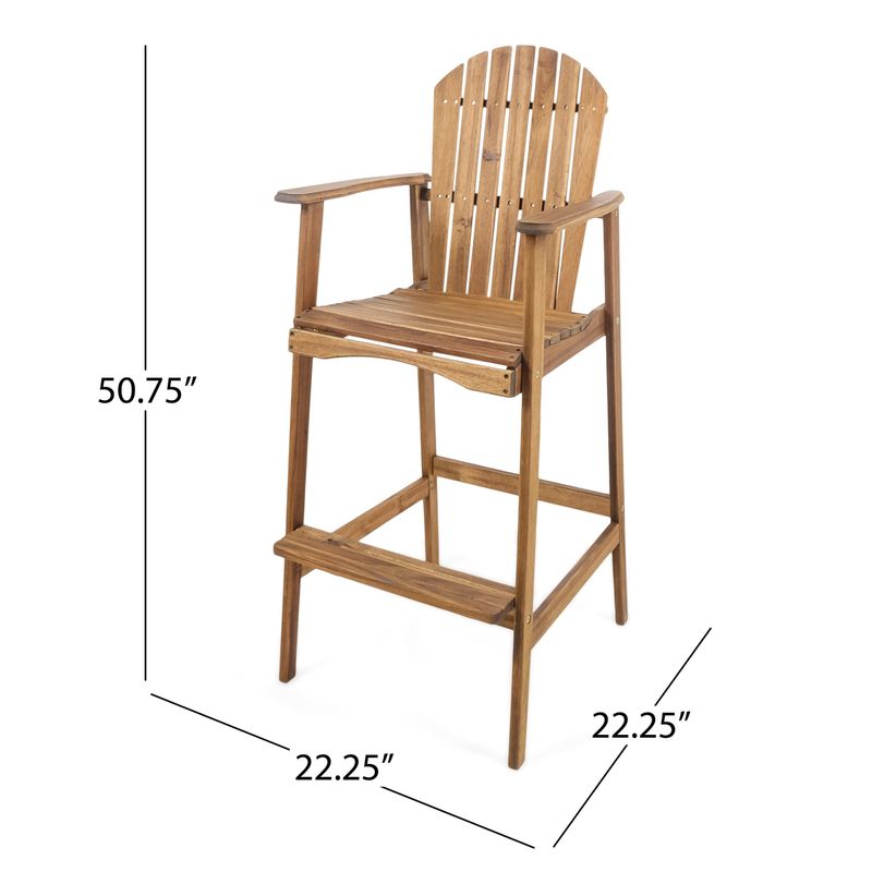 Malibu Outdoor Wood Acacia Barstool (Set of 2) by Christopher Knight Home - Natural Stained