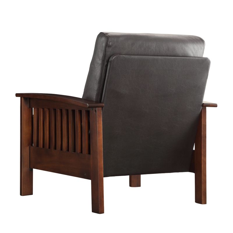 Hills Mission-Style Oak Accent Chair by iNSPIRE Q Classic - Rust Microfiber