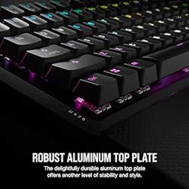 Corsair K70 CORE RGB Mechanical Gaming Keyboard with Palmrest - Pre-Lubricated MLX Red Linear Keyswitches - Sound Dampening - Media...