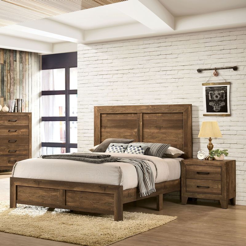 Furniture of America Loa Rustic Rustic Walnut 2-piece Bedroom Set - Rustic Light Walnut