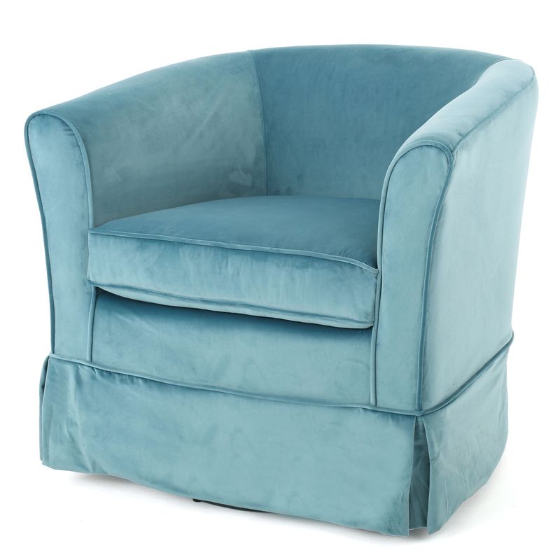 Cecilia Velvet Swivel Club Chair by Christopher Knight Home - Blue