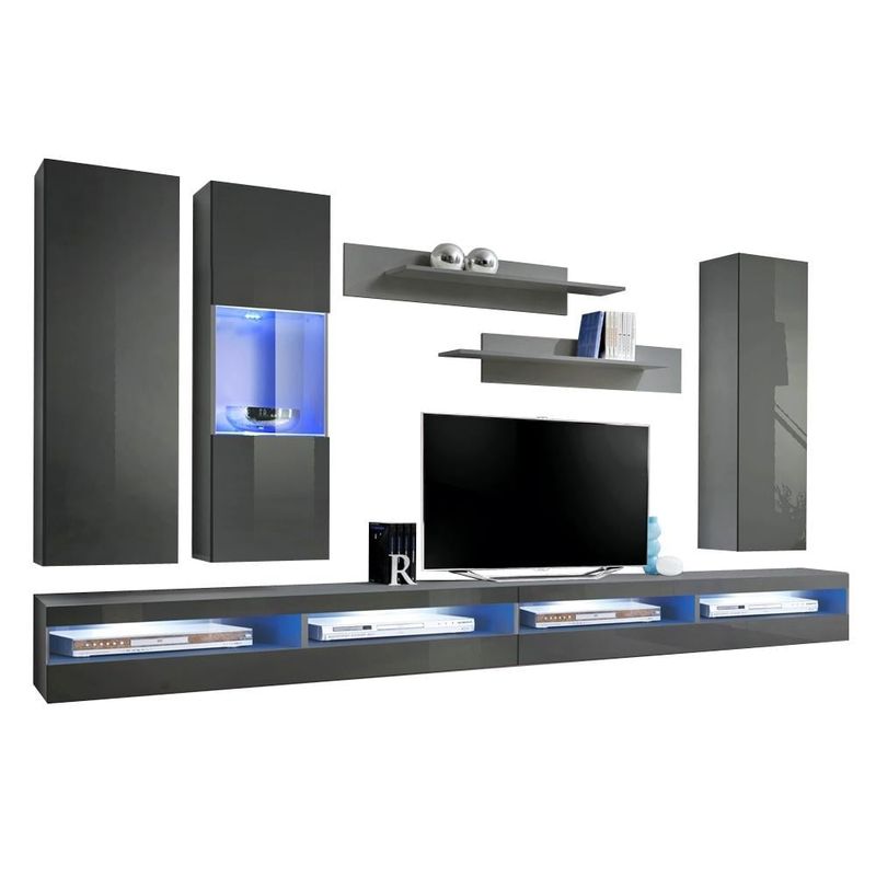 Fly E 35TV Wall Mounted Floating Modern Entertainment Center - Gray - EF5