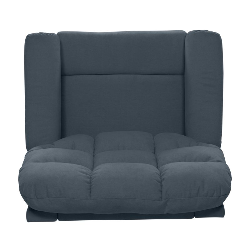 Copper Grove Deinze Blue/Grey/Tan Velvet Tufted Back Extra Large Wall Hugger Reclining Chair - Medium Blue