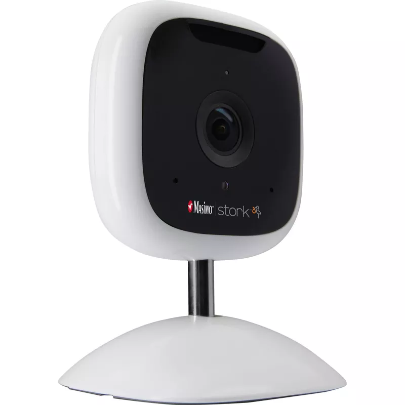 Masimo - Stork Camera Baby Monitor with QHD-Capable Video Streaming, Two-Way Audio, and Remote Tracking via Stork App - White