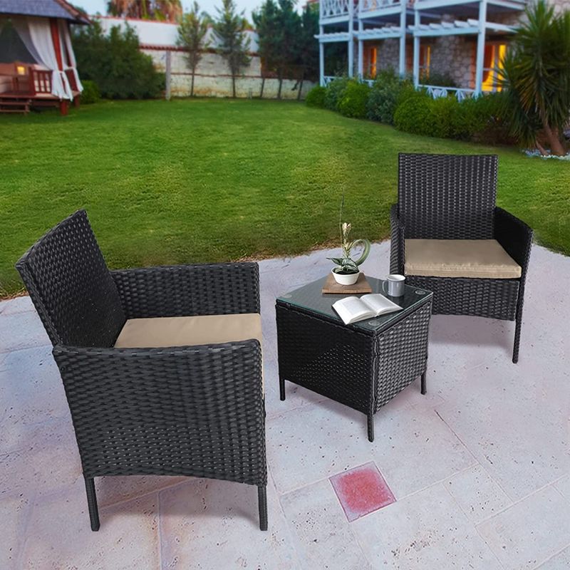 Pheap Outdoor 3-piece Cushioned Wicker Bistro Set by Havenside Home - Crimson