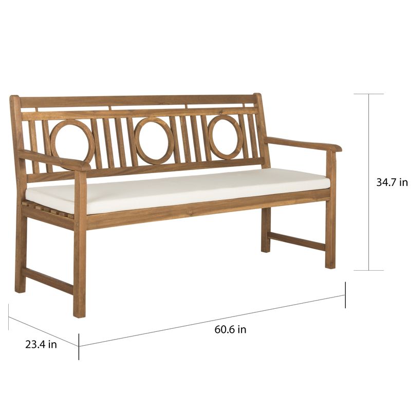 Safavieh Montclair Outdoor Brown/ Beige 3 Seat Bench - PAT6736A
