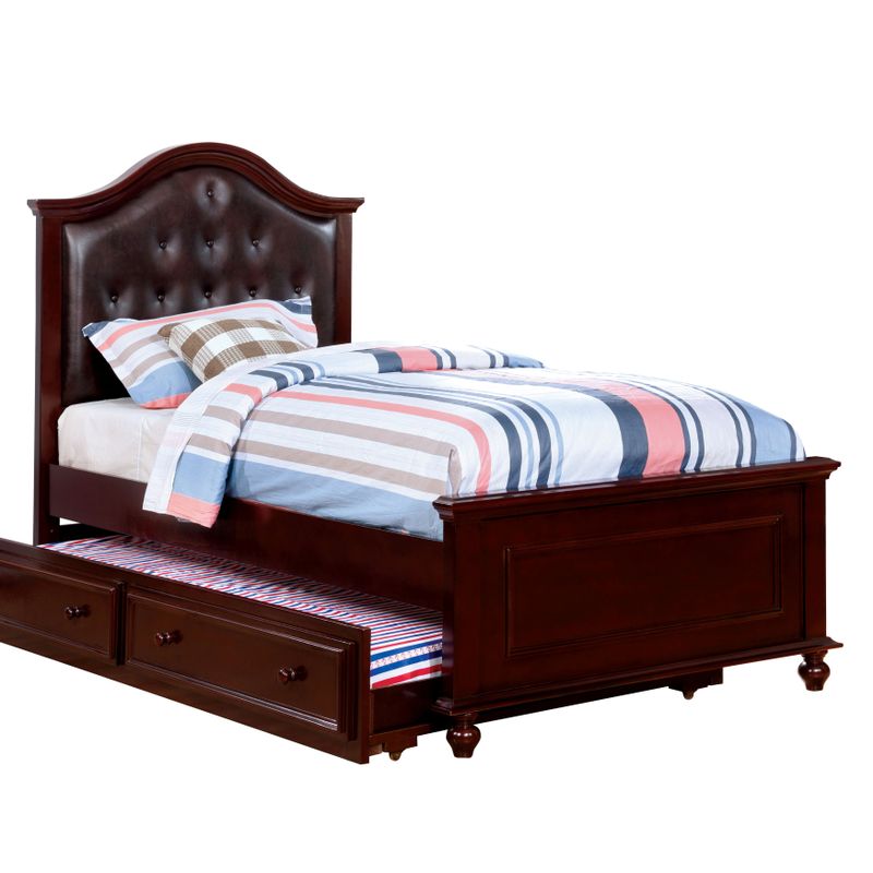 Furniture of America Dole Traditional Solid Wood Tufted Platform Bed - Twin - White