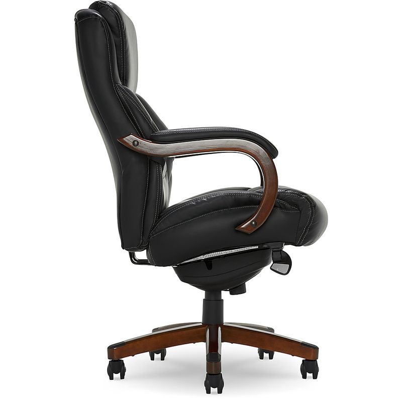 Alt View Zoom 18. La-Z-Boy - Delano Big & Tall Bonded Leather Executive Chair - Jet Black/Mahogany