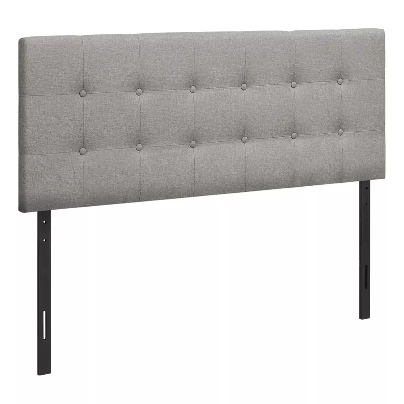Bed/ Headboard Only/ Full Size/ Bedroom/ Upholstered/ Linen Look/ Grey/ Transitional