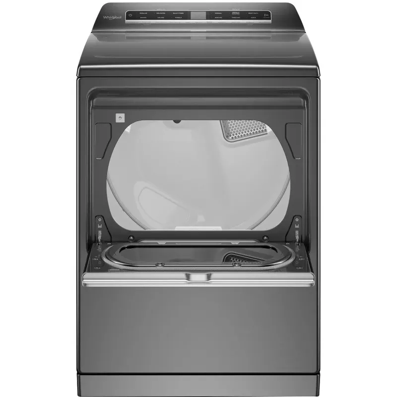 Whirlpool - 7.4 Cu. Ft. Smart Electric Dryer with Steam and Advanced Moisture Sensing - Chrome Shadow