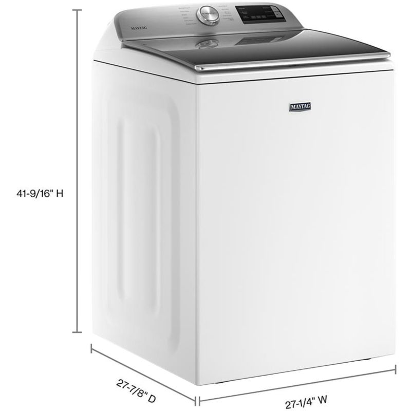 Angle Zoom. Maytag - 4.7 Cu. Ft. Smart Top Load Washer with Extra Power Button - White