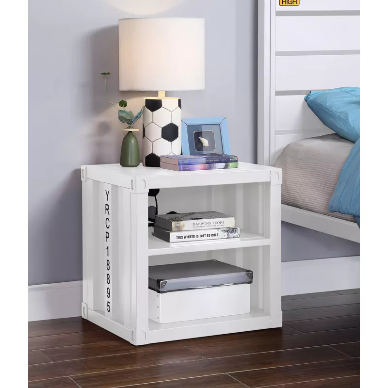 ACME Cargo Nightstand w/USB, White