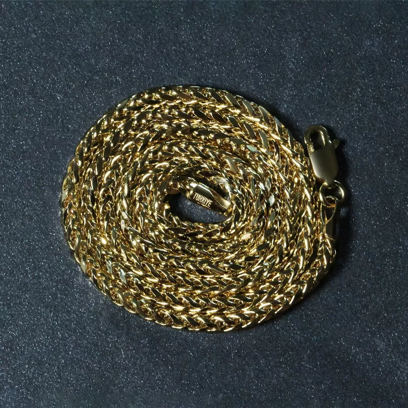 2.7mm 14k Yellow Gold Diamond Cut Round Franco Chain (20 Inch)