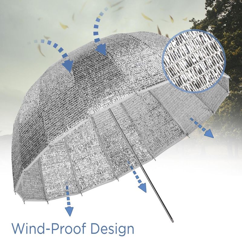 Glow Wind Proof EZ Lock Small Deep Fiberglass Umbrella (33")